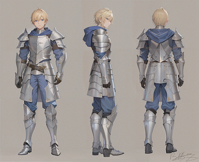 Golden-haired Knight: Reference Artwork design illustration knight