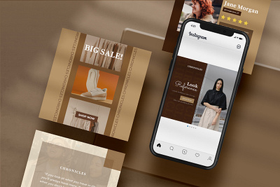 Chronicles advertising beauty branding fashion feminine graphic design instagram post marketing minimal post product design social media templates