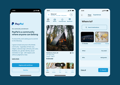 Paypal in Airbnb app branding design ios product design ui