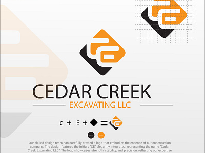 Construction logo - Cedar creek Excavating LLC alphabetlogo brand logo branding celogo clogo company logo constructionlogo freelancedesigners graphic design illustration logo logo mark logodesign logoforyou logomakeronline logotype minimalist minimalist logo modern symbol