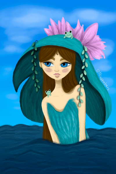 Mermaid girl illustration mermaid