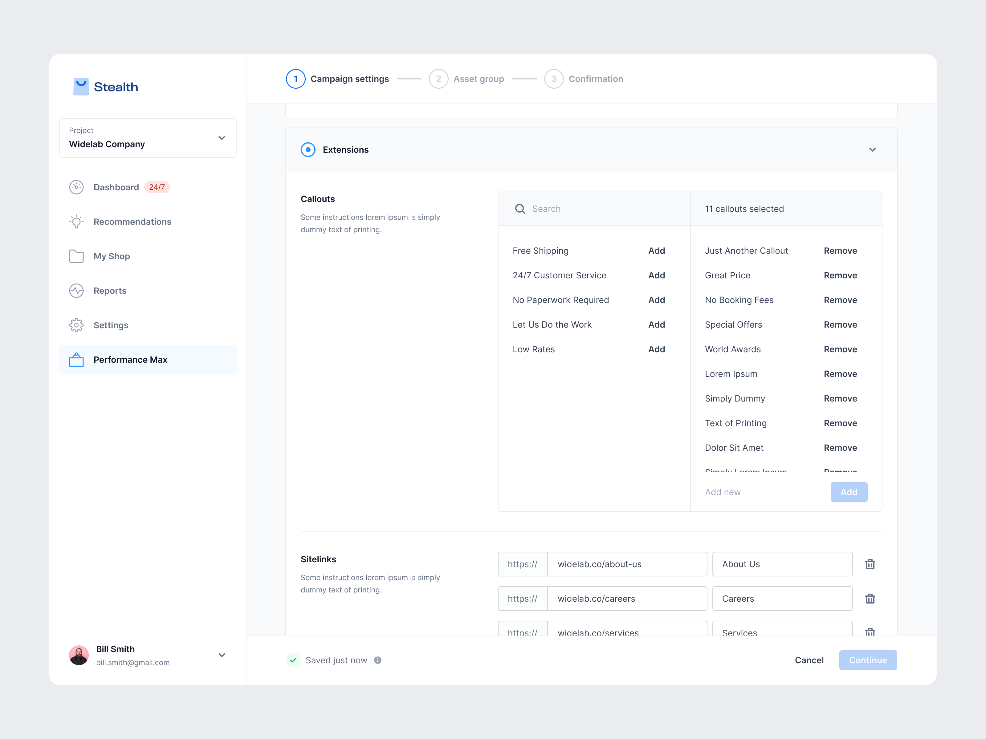 Campaign Creation Flow 3 3 By Mateusz Wozniak For Widelab On Dribbble