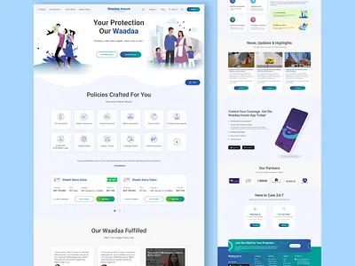Waadaa.Insure web application branding design insurance lan landing page saas ui ux web website