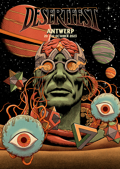 Desertfest festival gig poster gigposter illustration music planets poster sci fi sci fi scifi show space