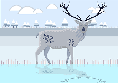 winter geometrical reindeer branding cool colors design geometrical graphic design illustration vector winter theme