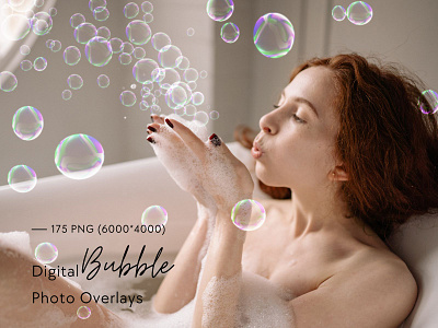 35 Digital Bubble Photoshop Overlays blowing bubble