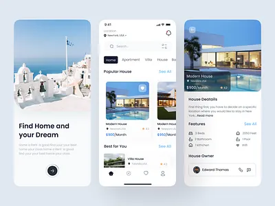 Home Finder App design: iOS/ Android app app ui design home find app home find app ui home finder real estate real estate app realestate ui ux ux design