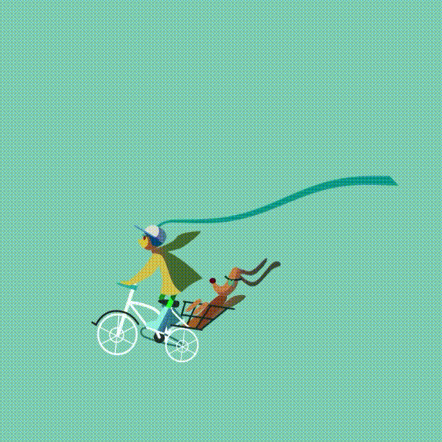 flying rider animation motion graphics