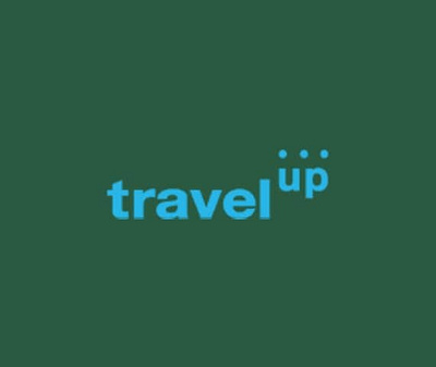 "Travel up" 3d animated logo animation branding design graphic design logo motion graphics ui