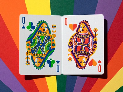 DKNG Rainbow Wheels clover club dan kuhlken dkng dkng studios geometric heart lgbt nathan goldman pattern playing cards pride queen queens vector