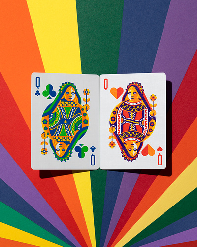 DKNG Rainbow Wheels clover club dan kuhlken dkng dkng studios geometric heart lgbt nathan goldman pattern playing cards pride queen queens vector