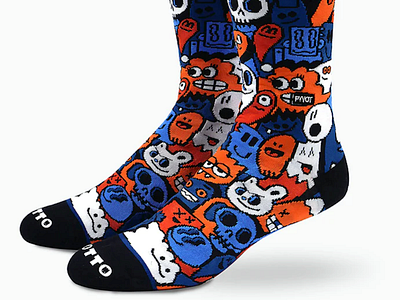 Pyvot Socks x wotto characters cool socks doodles knitted knitwear sock design socks wotto