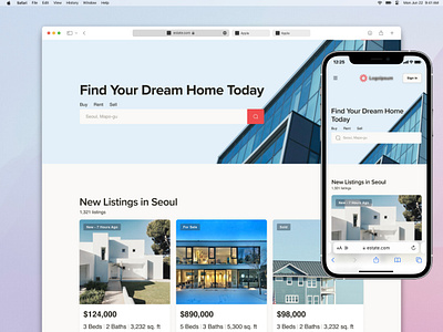 Real Estate Website Homepage design graphic design home page homepage real estate typography ui ux web design