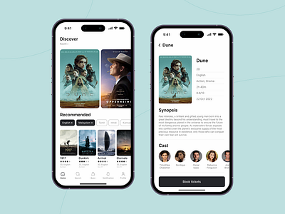 Movie ticket booking app branding clean design graphic design illustration logo ui ux vector