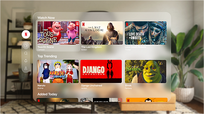 Netflix's Spatial UI Design apple vision pro ar branding dashboard design figma minimal modernui
