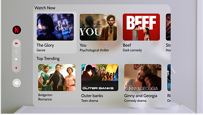 Apple Vision Pro Redesigned/Reimagined of Netflix app ar branding design figma graphic design netflix ui vr xr