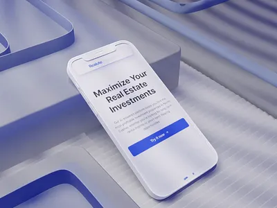 Realute | Website 3d Animation Mobile version 3d 3d motion ai for real estate animation creative animation design graphic design interface animation investing ai motion graphics realute ui website