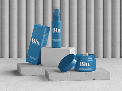 Label and Packaging Design For Blu Skincare beauty brand identity brand strategy branding clean cosmetics design graphic design label logo packaging premium skincare