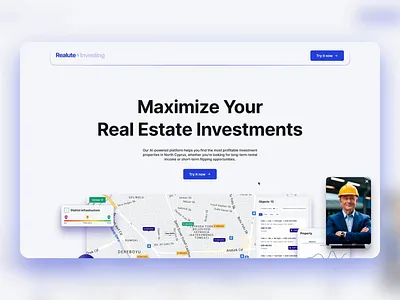 Website Design for AI investing platform 3d ai for real estate animation design graphic design interface animation ui user interface website