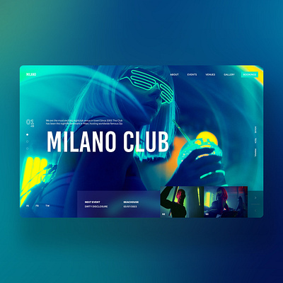 Milano Club Web Ui Design Landing Shot ai artificial intelligence branding design graphic design neon photography ui ui design ux ux design web design