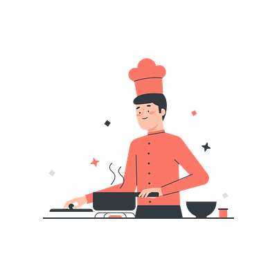 Cooking app chef cook cooking delivery fast food food illustration