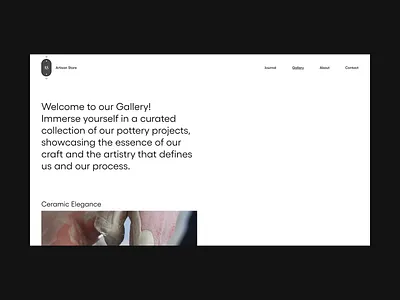 Artisan Store Gallery clean creative design gallery gallery page grid interaction design layout minimal modern store ui ui design uiux user interface web web design webdesign website white space