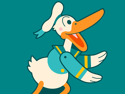 Donald Duck character cute disney donald duck fun happy illustration retro