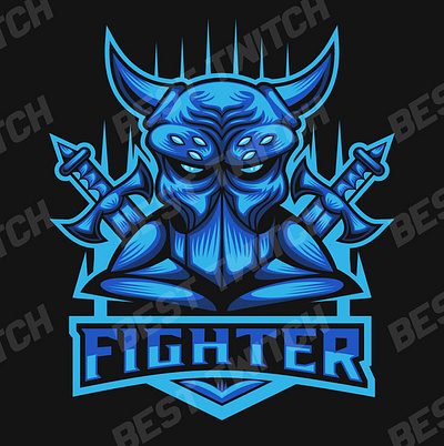 fighter gaming mascot twitch logo best price ! BestTwitch mascot fighter streaming logo