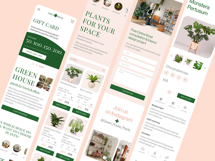 House plant store by Tatsiana Bogdanova on Dribbble