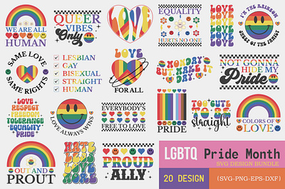 LGBTQ Pride Month Svg Bundle 3d animation branding cut files for cricut design graphic design illustration lgbtq pride month svg bundle logo vector