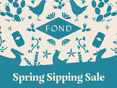 Spring Sipping Sale (FOND Bone Broth) branding design drawing freehand graphic design illustration procreate