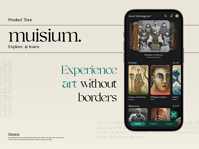 Introducing Muisium - Art & Culture Mobile Application app art classic culture elegant expriment font graphic design logo mobile museum old product product design serif ui ux