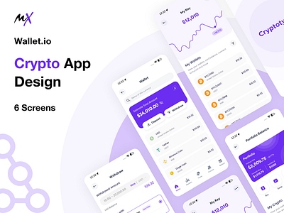 Crypto Wallet App Design adobe xd branding crypto design figma finance illustration logo user interface