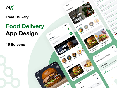 Food Delivery App Design adobe xd animation branding design figma finance illustration logo ui user interface vector