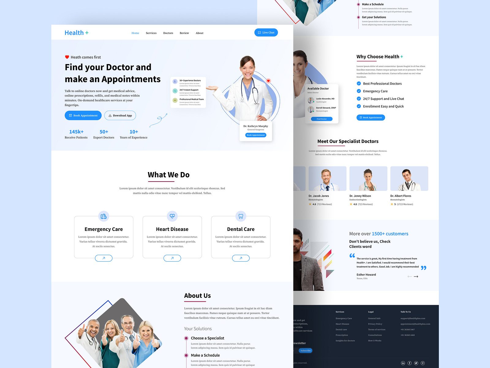 Medical Website Landing Page ui, ui design, uiux design by Noor Hossain ...