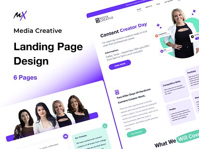 MG Media Creative Landing Page Design adobe xd branding design figma finance illustration logo ui user interface vector