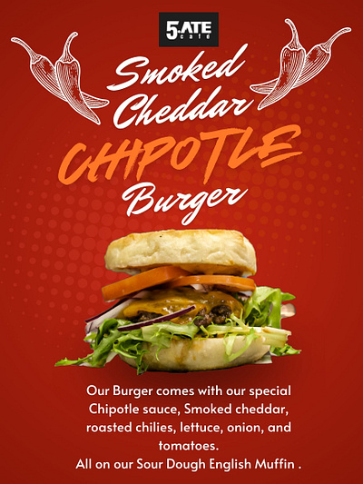 Burger of the Month (5.ATE Cafe Promotional) ad branding design drawing freehand graphic design illustration procreate