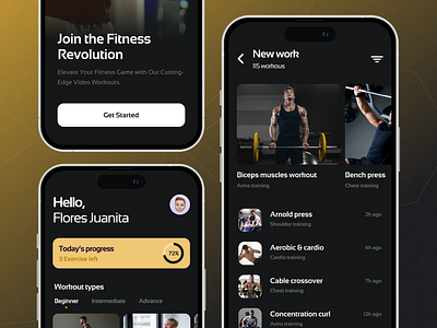 Fitness & Workout Mobile App best best design fitness fitness app gym interaction design ui userexperiencedesign userinterfacedesign ux workout