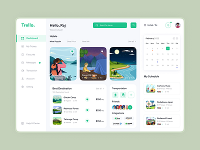 Travel Web App Design adventures app booking flight illustration interface nature ticket tourism travel travelling trip ui ux vacation web app web design webapplication