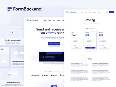 FormBackend.com design formbackend minimal purple saas simple ui ux