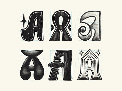 ✴ Six letters — A ✴ art drawing illustration letter lettering sketch