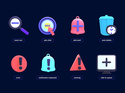 icons 3d add to queue. animation graphic design