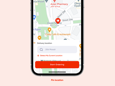 elmenus - pin location app delivery design experimentation location product design ui uiux ux