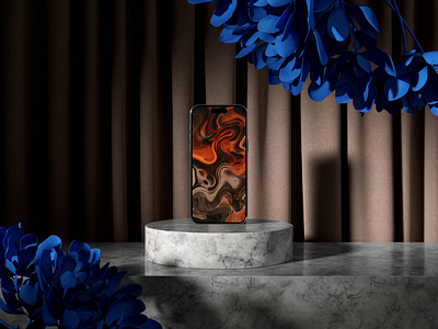 iPhone 14 Pro Mockup 07 3d 3d animation after effects animation apple c4d cinema 4d flowers gradient iphone marble mockup mockups motion graphics phone redshift render screen