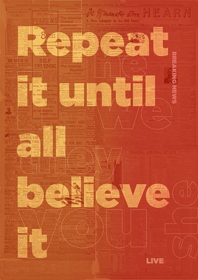 Repeat it Poster bold clean creative design minimal orange poster simple typography