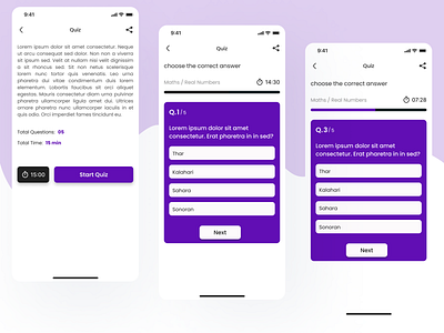Quiz application app design figma graphic design logo mobile app prototype quize app sketch ui ux wireframe