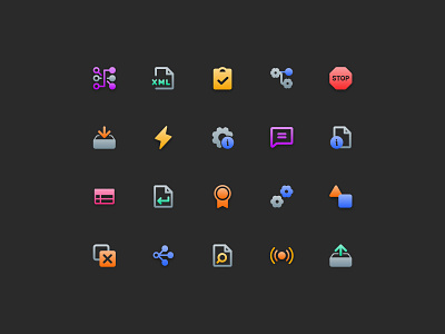 Automation Workflow Icons automation design figma icon icon design iconography illustration interface product style guide ui ux vector workflow