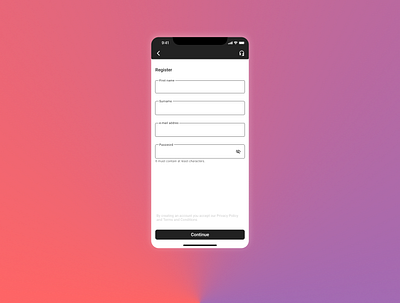 Register app design ui ux