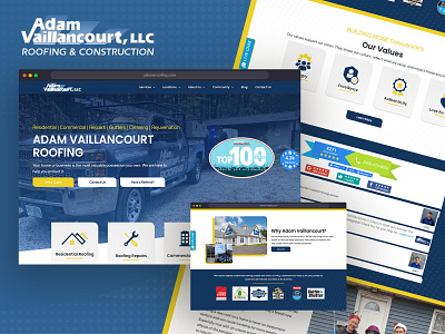 Adam Vaillancourt Roofing - New Website Design & Build design typography ui ux web design