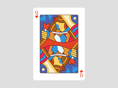 Queen of Hearts color design illustrator vector